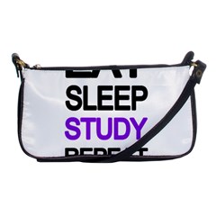 Eat sleep study repeat Shoulder Clutch Bags