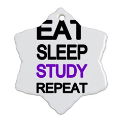 Eat sleep study repeat Ornament (Snowflake)