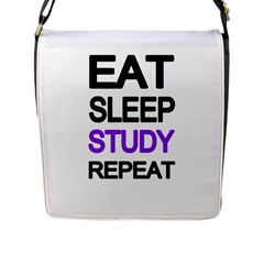 Eat sleep study repeat Flap Messenger Bag (L) 