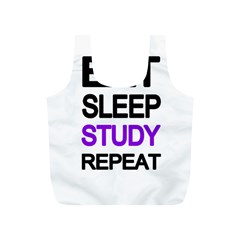 Eat sleep study repeat Full Print Recycle Bags (S) 