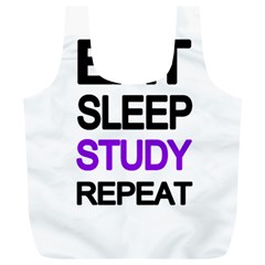 Eat sleep study repeat Full Print Recycle Bags (L) 