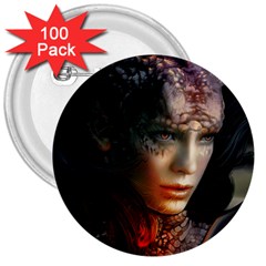 Digital Fantasy Girl Art 3  Buttons (100 pack) 