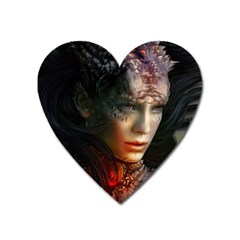 Digital Fantasy Girl Art Heart Magnet