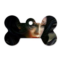 Digital Fantasy Girl Art Dog Tag Bone (One Side)