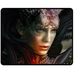 Digital Fantasy Girl Art Fleece Blanket (Medium) 