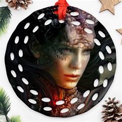 Digital Fantasy Girl Art Round Filigree Ornament (Two Sides)