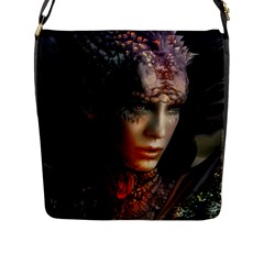 Digital Fantasy Girl Art Flap Messenger Bag (L) 