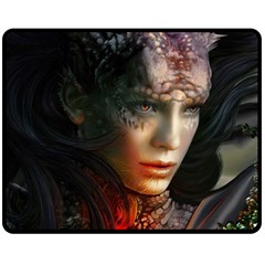 Digital Fantasy Girl Art Double Sided Fleece Blanket (Medium) 