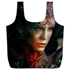 Digital Fantasy Girl Art Full Print Recycle Bags (L) 