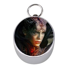 Digital Fantasy Girl Art Mini Silver Compasses