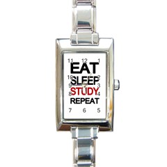 Eat Sleep Study Repeat Rectangle Italian Charm Watch by Valentinaart