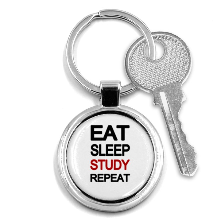 Eat sleep study repeat Key Chains (Round) 