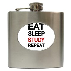 Eat Sleep Study Repeat Hip Flask (6 Oz) by Valentinaart