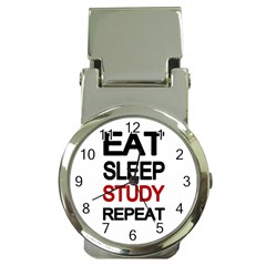 Eat Sleep Study Repeat Money Clip Watches by Valentinaart