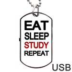 Eat sleep study repeat Dog Tag USB Flash (Two Sides) Front