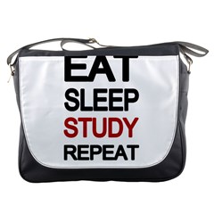 Eat Sleep Study Repeat Messenger Bags by Valentinaart