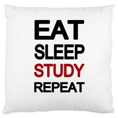 Eat Sleep Study Repeat Large Flano Cushion Case (one Side) by Valentinaart