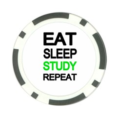 Eat Sleep Study Repeat Poker Chip Card Guard by Valentinaart