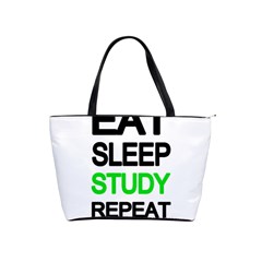 Eat Sleep Study Repeat Shoulder Handbags by Valentinaart