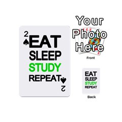 Eat Sleep Study Repeat Playing Cards 54 (mini)  by Valentinaart