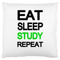 Eat Sleep Study Repeat Large Flano Cushion Case (one Side) by Valentinaart