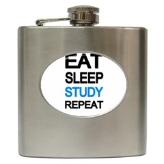 Eat Sleep Study Repeat Hip Flask (6 Oz) by Valentinaart