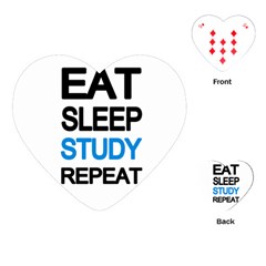 Eat Sleep Study Repeat Playing Cards (heart)  by Valentinaart