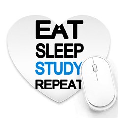 Eat Sleep Study Repeat Heart Mousepads by Valentinaart