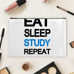 Eat Sleep Study Repeat Cosmetic Bag (large)  by Valentinaart