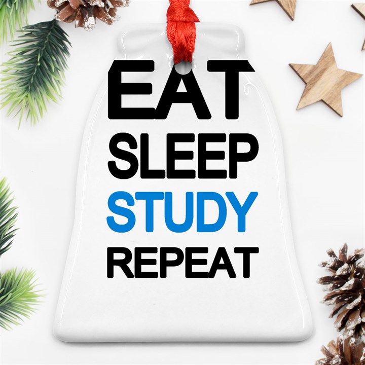 Eat sleep study repeat Ornament (Bell)