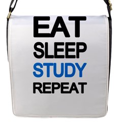 Eat Sleep Study Repeat Flap Messenger Bag (s) by Valentinaart