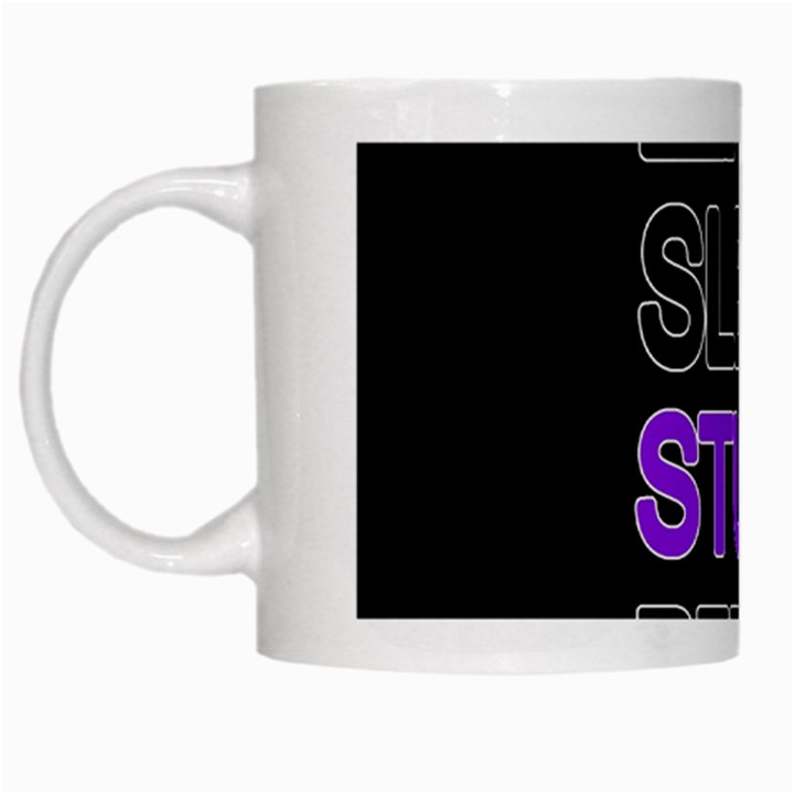 Eat sleep study repeat White Mugs