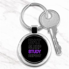 Eat Sleep Study Repeat Key Chains (round)  by Valentinaart