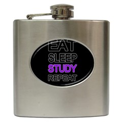 Eat Sleep Study Repeat Hip Flask (6 Oz) by Valentinaart