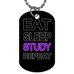 Eat Sleep Study Repeat Dog Tag (two Sides) by Valentinaart