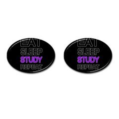 Eat Sleep Study Repeat Cufflinks (oval) by Valentinaart