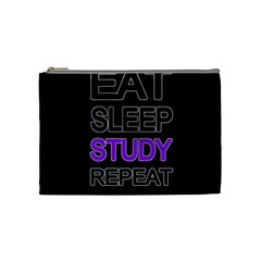 Eat Sleep Study Repeat Cosmetic Bag (medium)  by Valentinaart