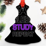 Eat sleep study repeat Christmas Tree Ornament (Two Sides) Front