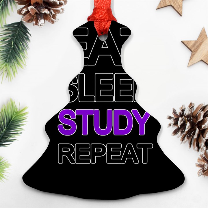 Eat sleep study repeat Christmas Tree Ornament (Two Sides)