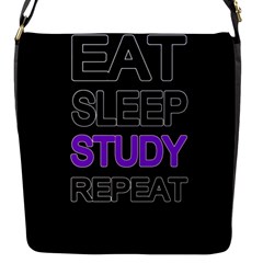 Eat Sleep Study Repeat Flap Messenger Bag (s) by Valentinaart