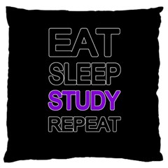 Eat Sleep Study Repeat Large Flano Cushion Case (one Side) by Valentinaart