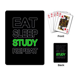 Eat Sleep Study Repeat Playing Card by Valentinaart