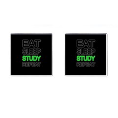 Eat Sleep Study Repeat Cufflinks (square) by Valentinaart