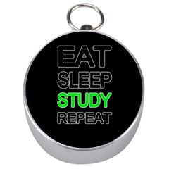 Eat Sleep Study Repeat Silver Compasses