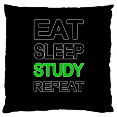 Eat Sleep Study Repeat Large Flano Cushion Case (one Side) by Valentinaart