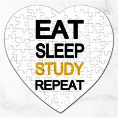 Eat Sleep Study Repeat Jigsaw Puzzle (heart) by Valentinaart