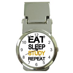 Eat Sleep Study Repeat Money Clip Watches by Valentinaart