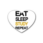 Eat sleep study repeat Heart Coaster (4 pack)  Front