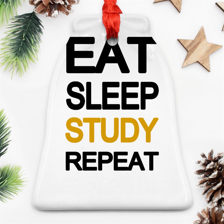 Eat sleep study repeat Ornament (Bell)