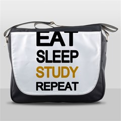 Eat Sleep Study Repeat Messenger Bags by Valentinaart